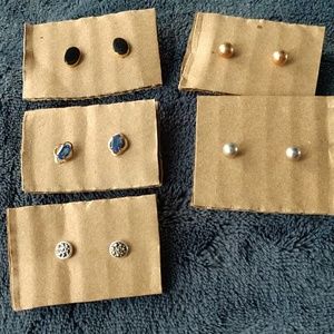 Balls and dots estate jewelry earrings group